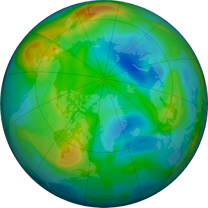 Arctic ozone map for 24 November 2023